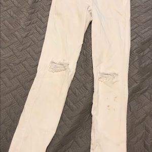 White ripped jeans